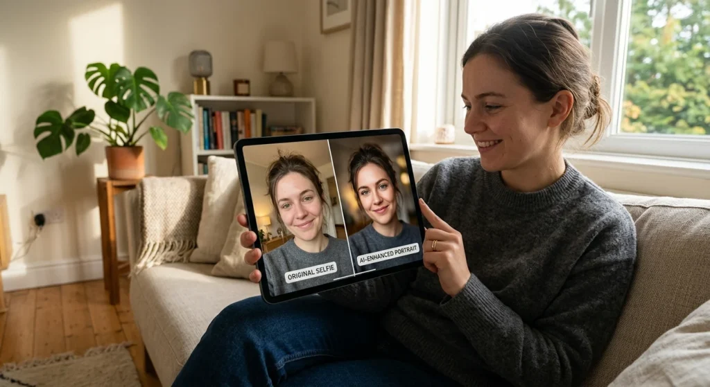 before and after example of AI images of yourself