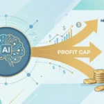 Diagram showing what is AI arbitrage through an AI system connected to a growing profit margin