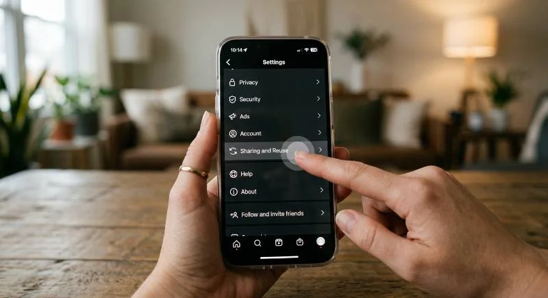 Instagram sharing and reuse setting used to turn off AI photo use