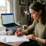 writer editing AI content by hand to humanize AI content