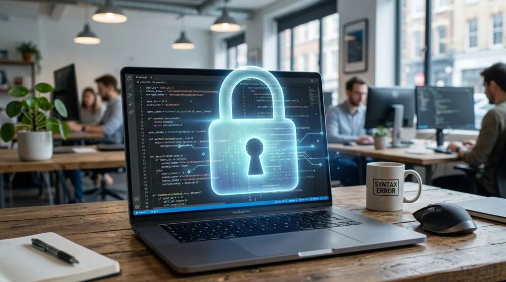 Digital privacy and data security concept on laptop