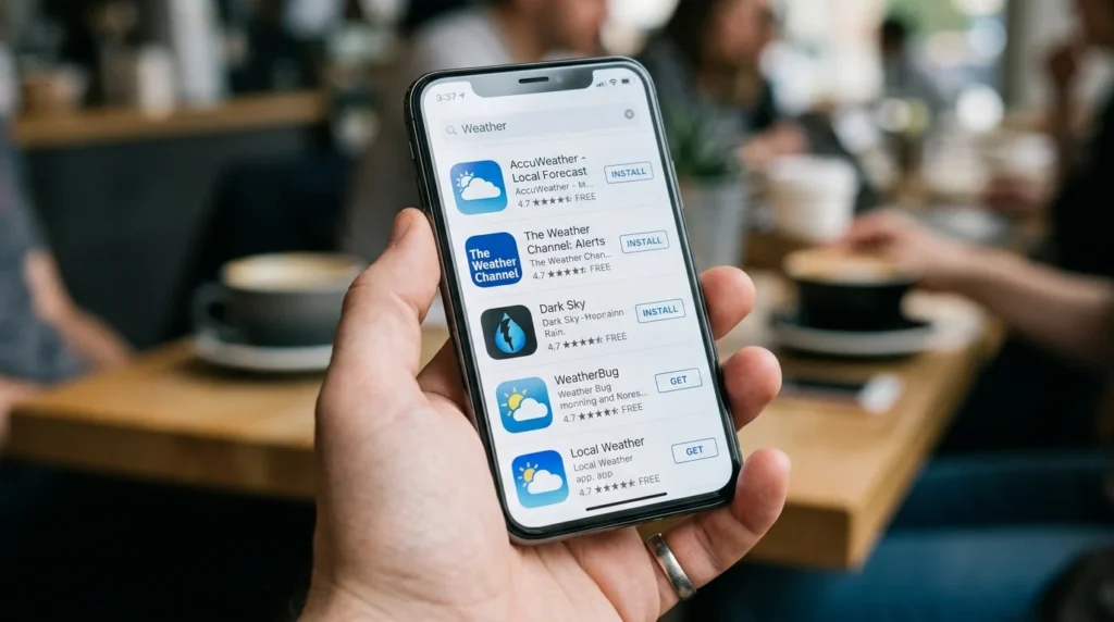Searching app store for official Candy AI app
