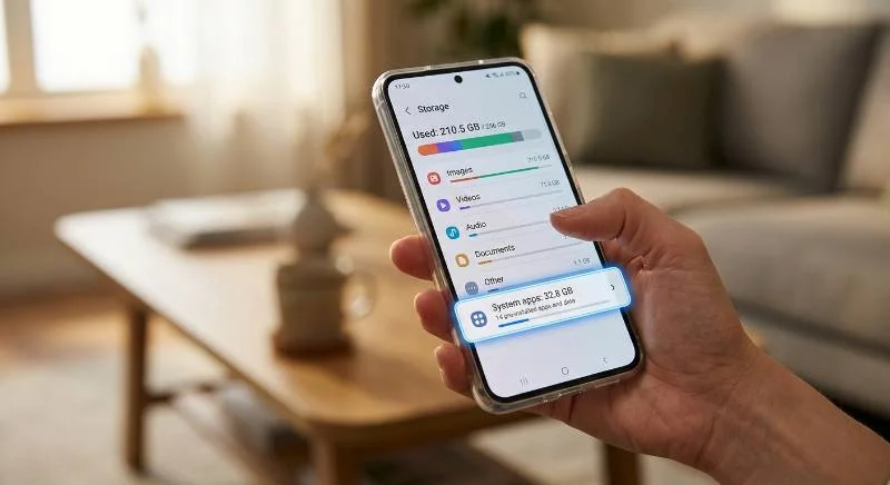 checking how much storage the AI Core app uses