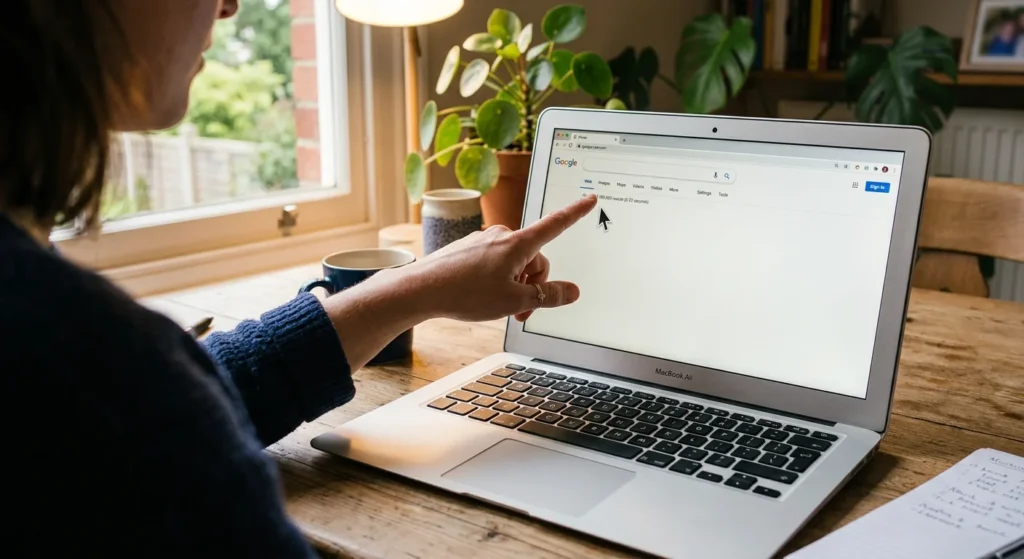clicking the Web tab to turn off Google AI overview